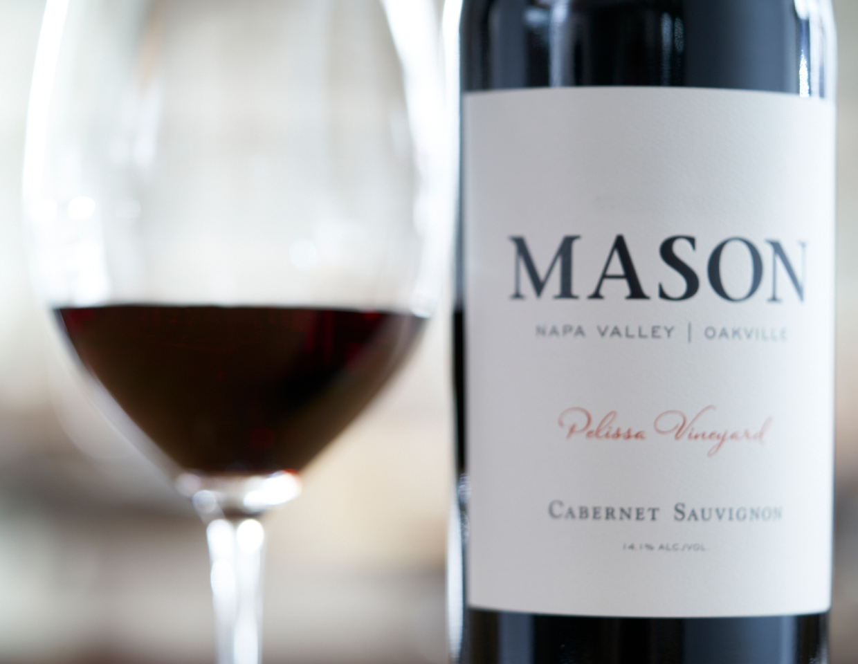 Close-up of Mason Napa Valley Oakville, Pellissa Vineyard, Cabernet Sauvignon