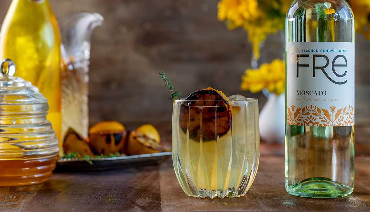FRE smoked honey lemonade mocktail